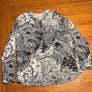 Miss Me Black and White Paisley Blouse